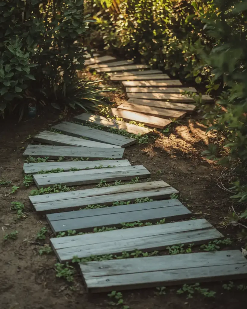 Wood Pallet Walkway for a Rustic Garden Path