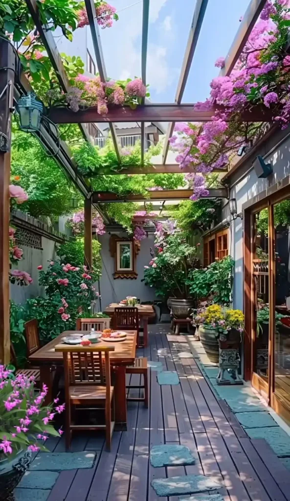 Enchanting Pergola Garden Dining Space