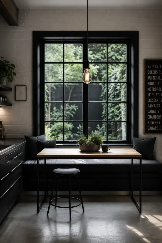 Black Frame Window Seat