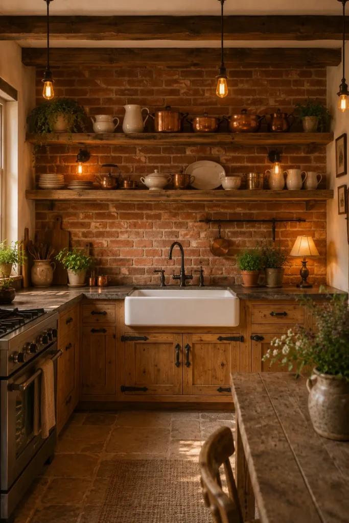Exposed Brick Backsplash