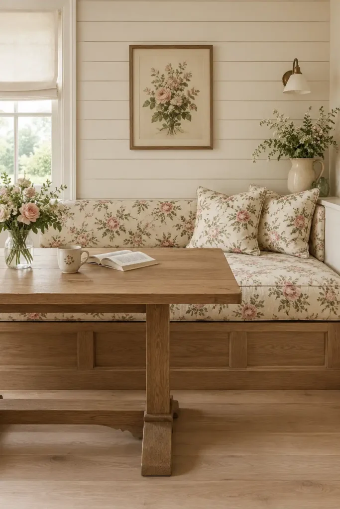 Floral Cushion Bench