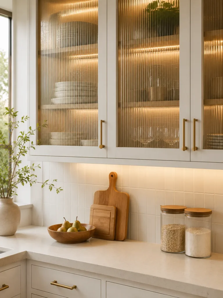 Fluted Glass Cabinet Doors