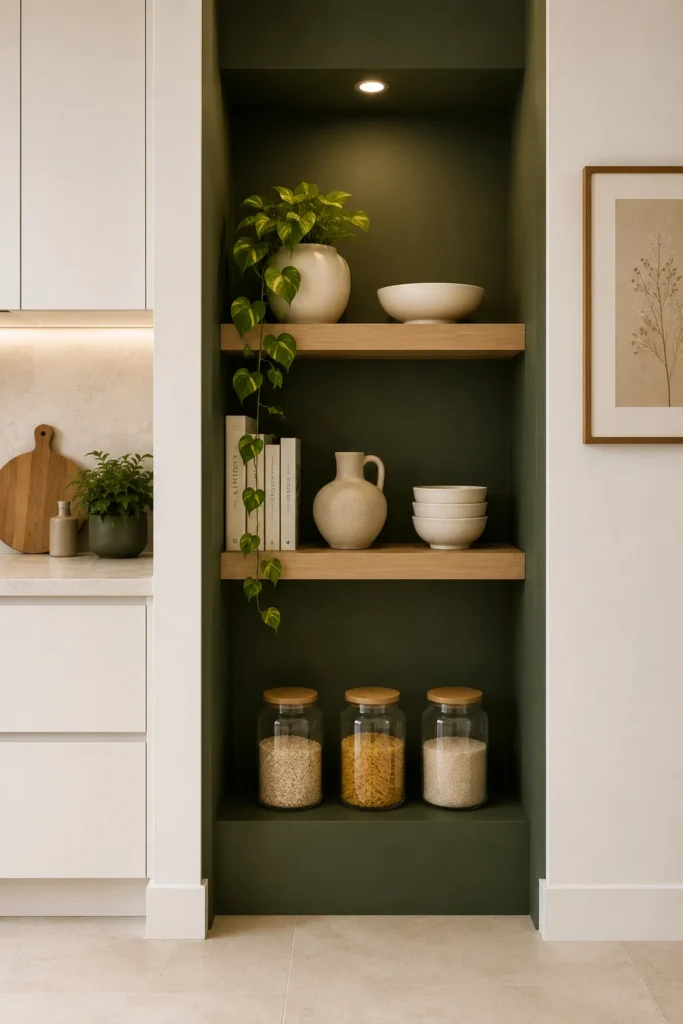 Minimalist Open Shelving Nook