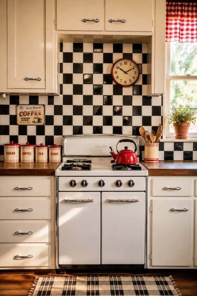 Retro Checkerboard Backsplash