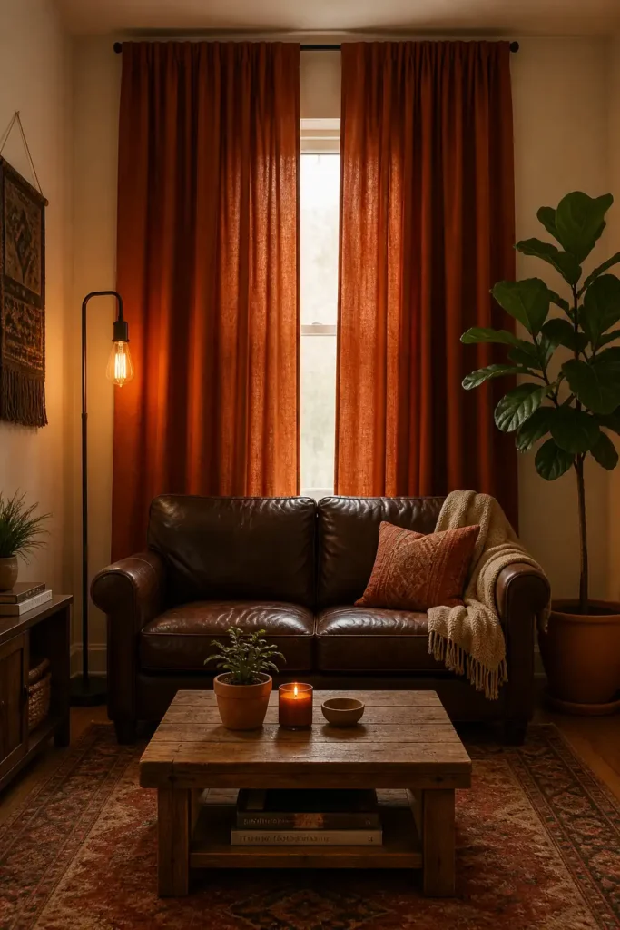 Rust Burnt Orange Curtains