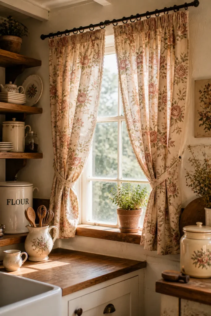 Vintage Floral Curtains
