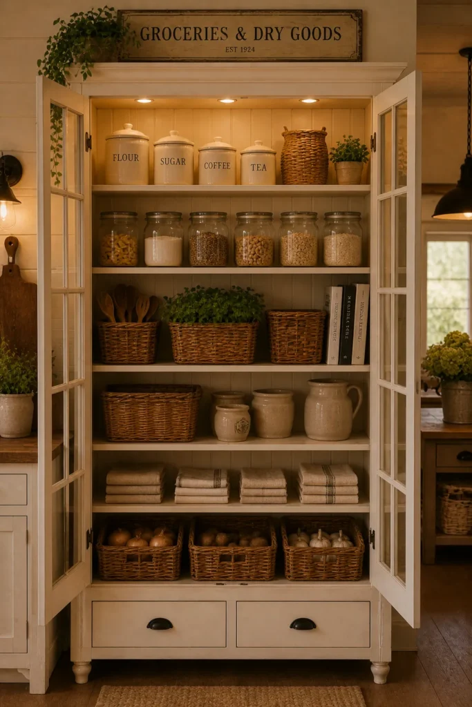 Vintage-Style Open Pantry
