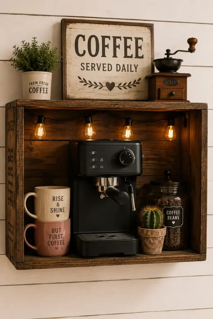 Vintage Wooden Crate Display