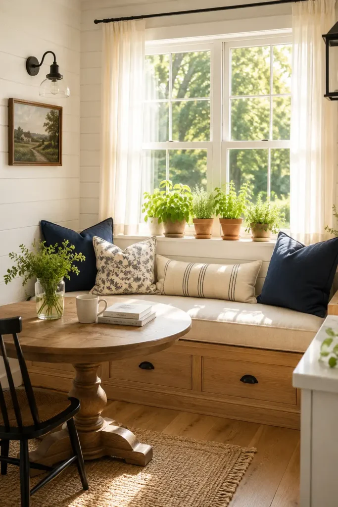 Window Bench with Cushions