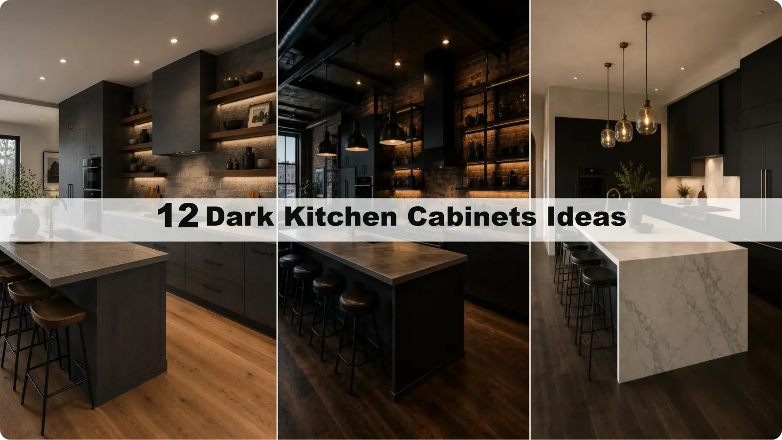 dark kitchen cabinet