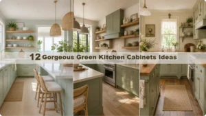 green kitchen cabinets