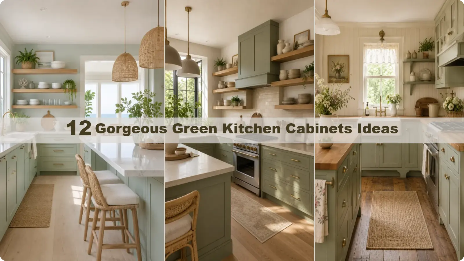 green kitchen cabinets