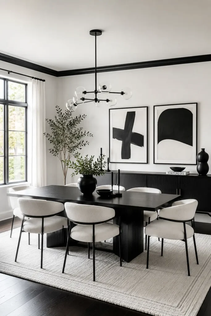 Black and White Dining Room Decor Ideas