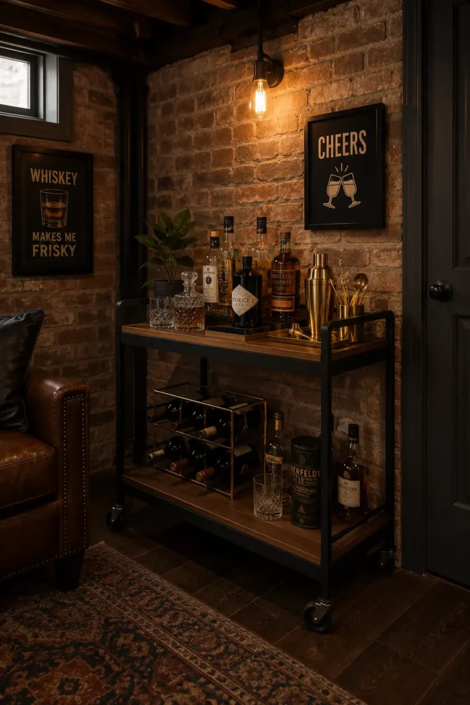  Compact Bar Cart Setup