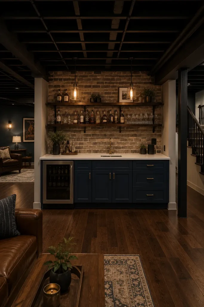 Wet Bar With Pendant Lighting