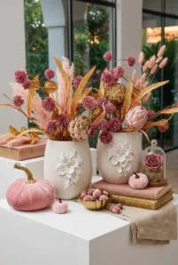 11 Pink Fall Decor Ideas That Perfectly Blend Autumn Warmth and Feminine Charm